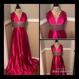 Jovani Hot Pink/Fuchsia Evening or Prom Gown Sz 8